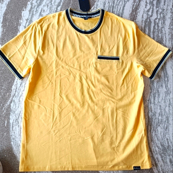 Ben Sherman Men's Short Sleeve Welt Pocket Ringer T-shirt New Size Large - Picture 2 of 2